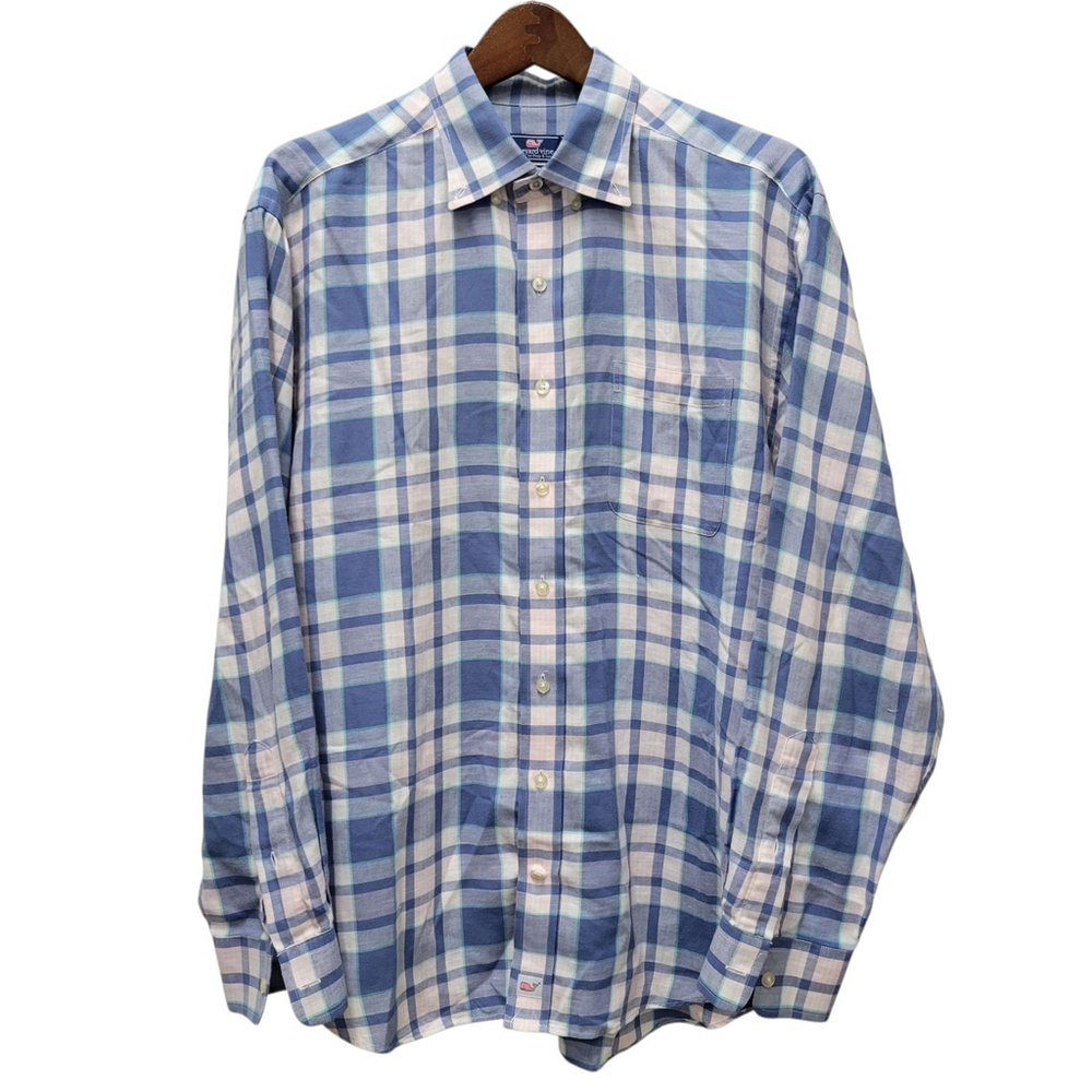 Vineyard Vines Classic Fit Murray Shirt Long-Sleeves Plaid Size Large Excellent